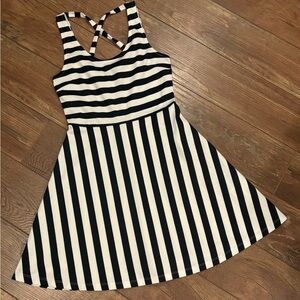 Striped Navy and White Sun Dress, Size Small